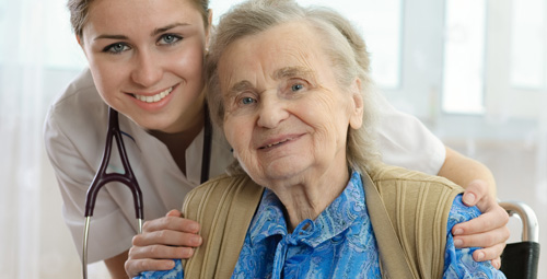 Doctor visiting patient at home